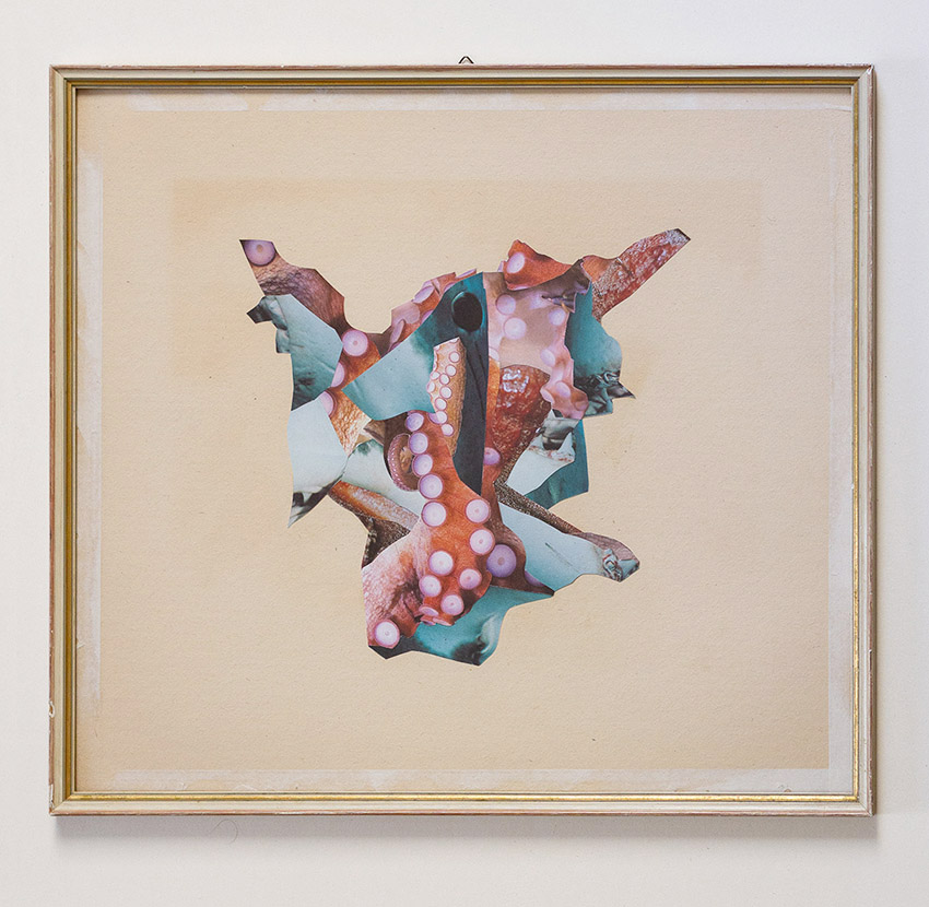 Oktopus und Haifisch - abstrakte und moderne Collage Kunst von Markus Wülbern